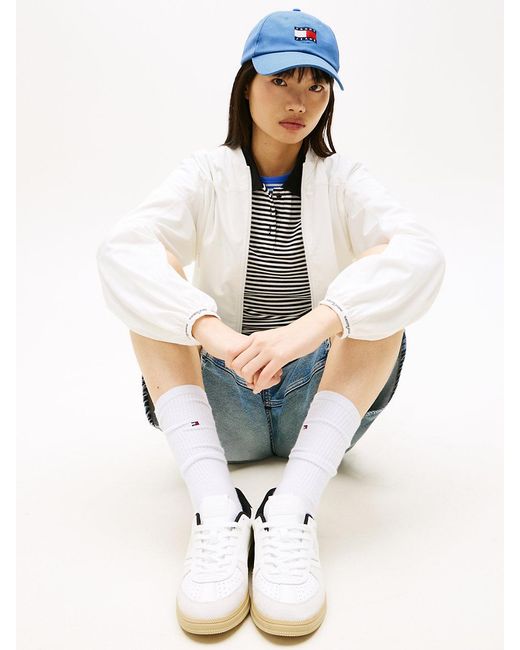 Tommy Hilfiger Blue Wavy Flag Canvas Baseball Cap
