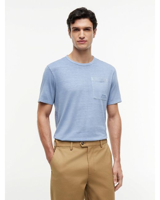 Tommy Hilfiger Blue Patch Pocket Washed T-Shirt for men