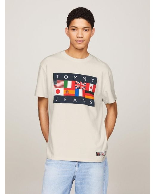 T-shirt Tommy Jeans International Games à logo Tommy Hilfiger pour homme en coloris White