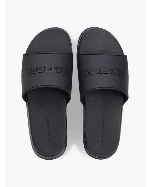 Tommy Hilfiger White Hilfiger Monotype Pool Slides for men