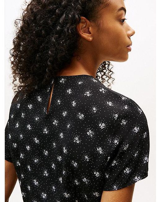 Tommy Hilfiger Slim Minijurk Met Keyhole Op De Rug in het Black