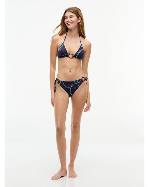 Tommy Hilfiger Blue Global Stripe Side Tie Bikini Bottoms