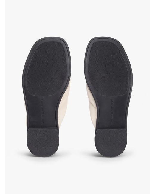 Tommy Hilfiger White Leather Toe Post Flat Sandals