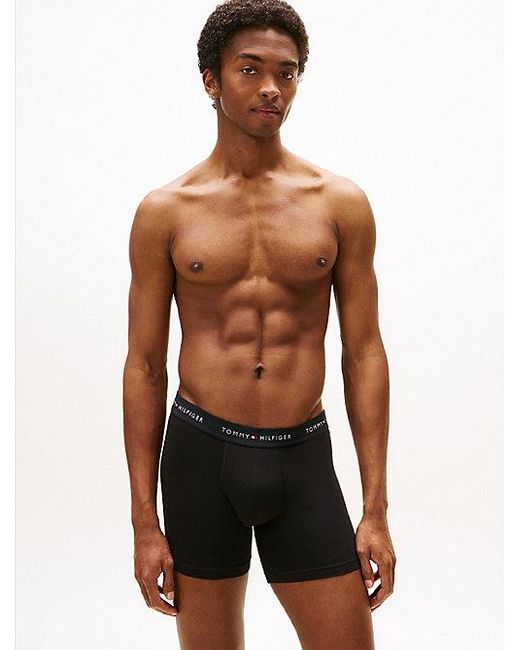 Tommy Hilfiger Signature Set Van 3 Boxer Briefs Met Logotaille in het Black voor heren