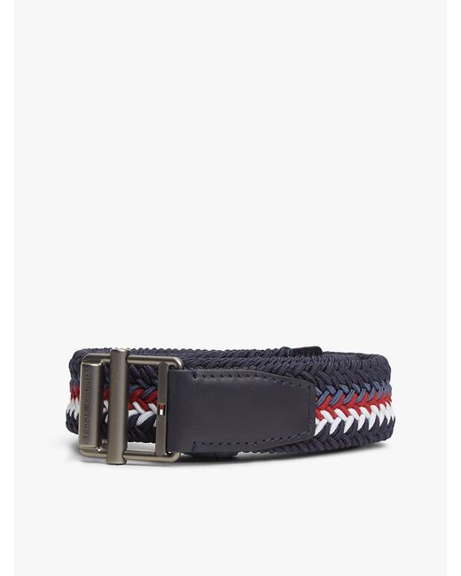Tommy Hilfiger Blue Signature Webbing Roller Buckle Belt for men