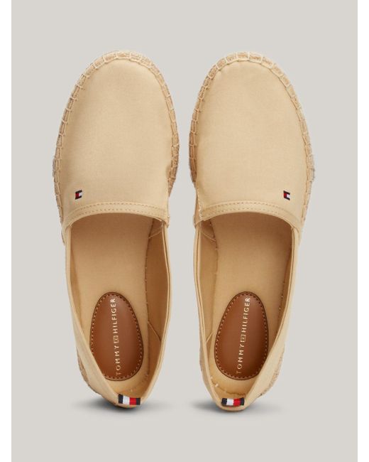 Tommy Hilfiger Natural Flat Canvas Flag Embroidery Espadrilles