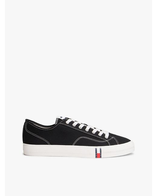 Tommy Hilfiger White Archive Flag Stripe Canvas Trainers for men