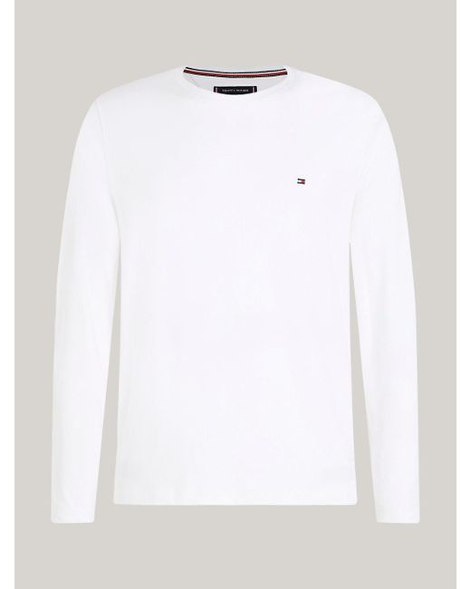 Tommy Hilfiger White Plus Long Sleeve Slim T-shirt for men