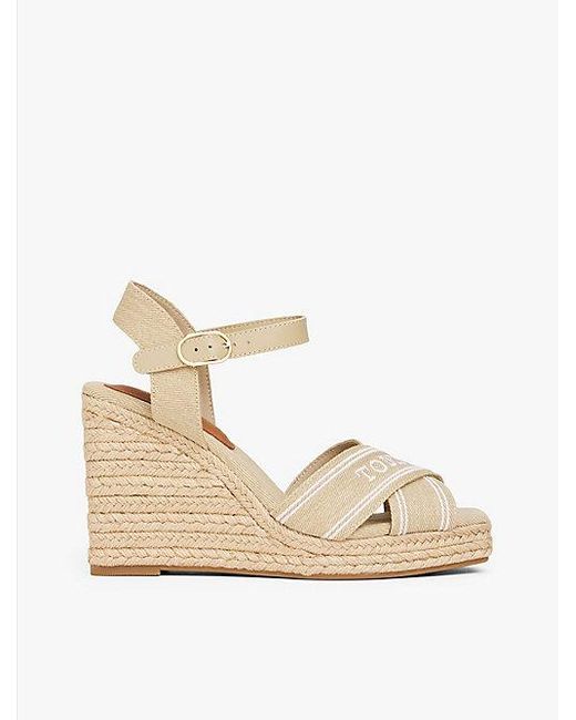 Tommy Hilfiger Natural Espadrilles-Sandale Mit Keilabsatz