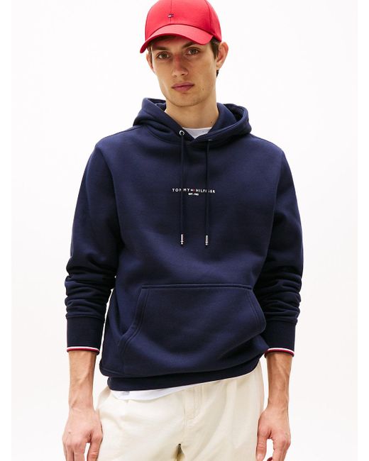Felpa Relaxed Fit Con Cappuccio E Logo di Tommy Hilfiger in Blue da Uomo