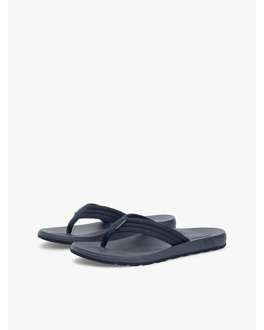 Tommy Hilfiger Blue Padded Strap Contoured Footbed Flip-Flops for men