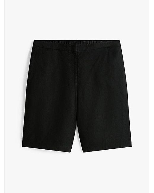 Tommy Hilfiger White Curve Tailored Slim Fit Shorts Aus Leinenmix
