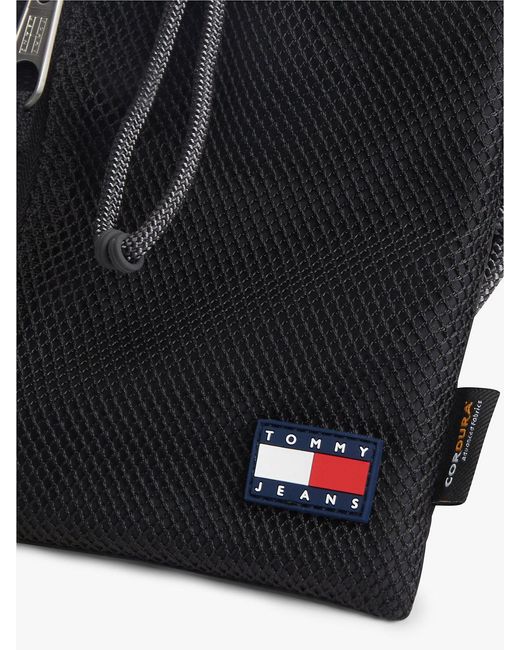 Tommy Hilfiger Black Outdoor Drawstring Sacoche Bag for men