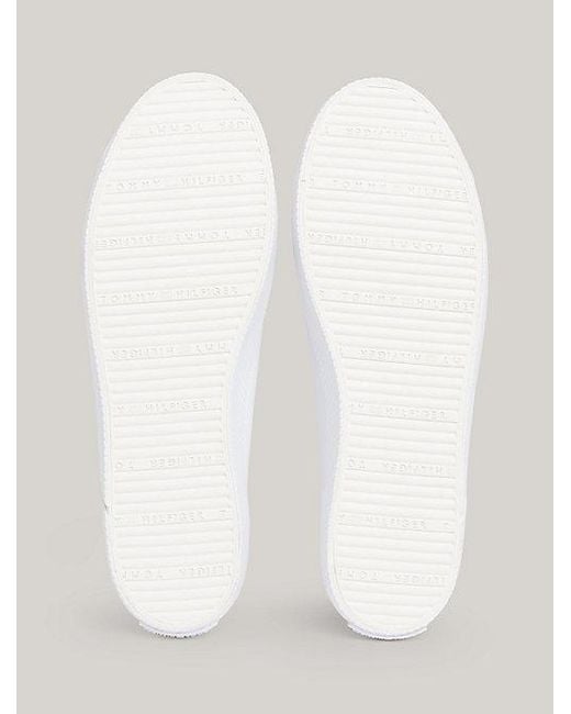 Zapatillas de lona con logo esmaltado Tommy Hilfiger de color White