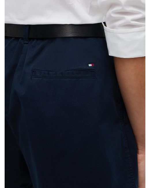 Tommy Hilfiger Blue Washed Flared Chino Shorts