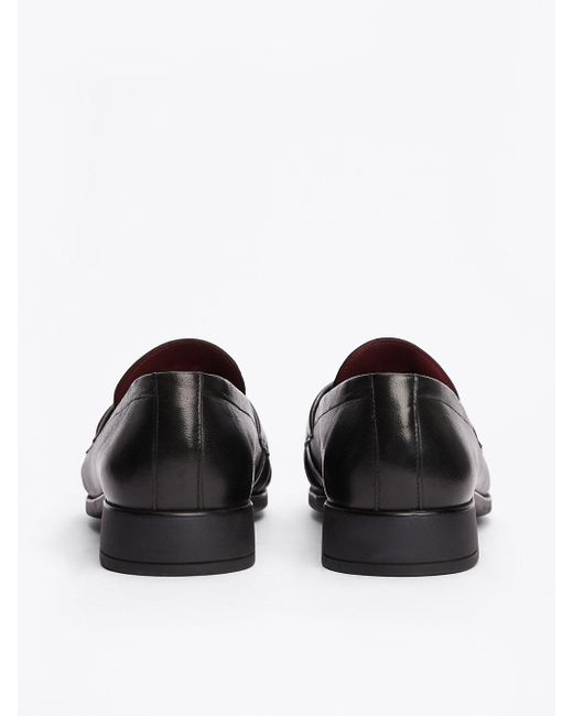 Tommy Hilfiger White Th Monogram Leather Pleated Loafers