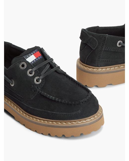 Scarpe Da Barca Archive Con Suola Carrarmato di Tommy Hilfiger in Black