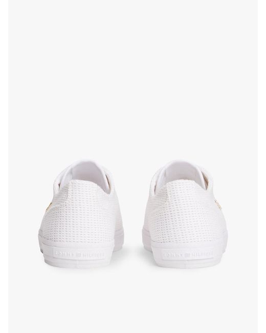 Tommy Hilfiger White Th Monogram Textured Trainers