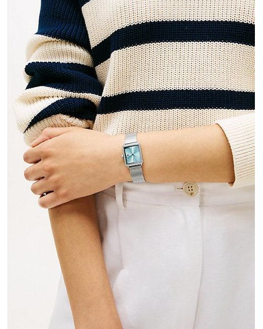 Tommy Hilfiger Blue Uhr Mit Blauem Zifferblatt Und Mesh-Armband