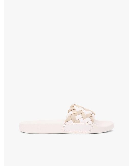 Tommy Hilfiger Natural Braided Pool Slides
