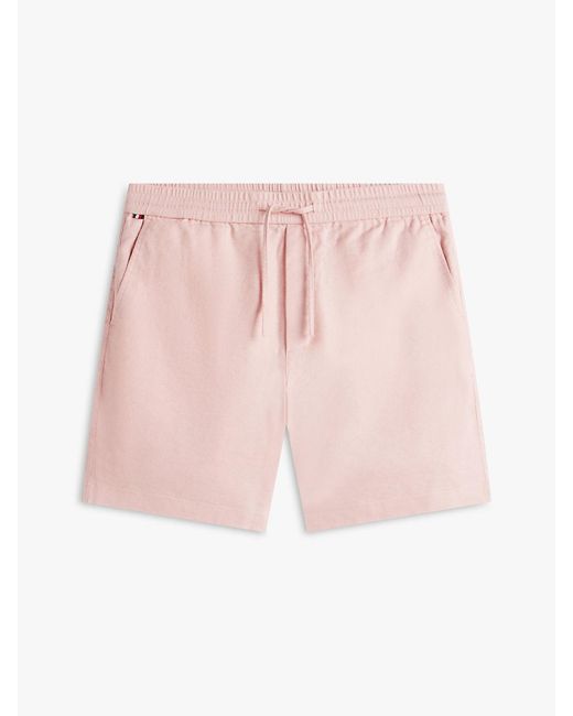 Tommy Hilfiger White Dover Linen Blend Regular Fit Chino Shorts for men