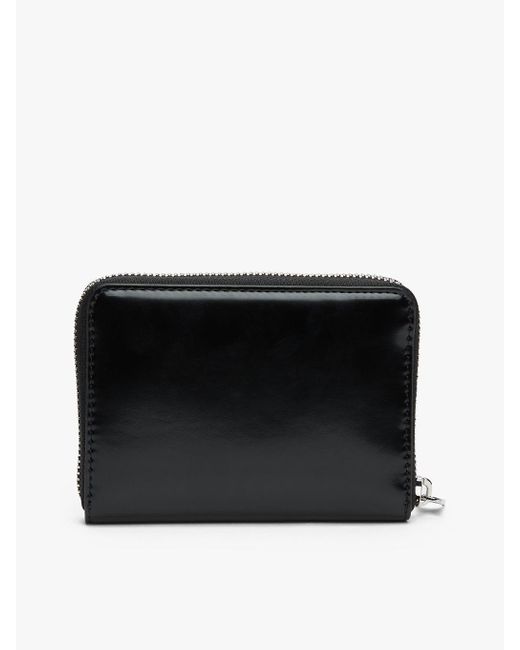 Tommy Hilfiger Black Essential Logo Plaque Zip-Around Wallet