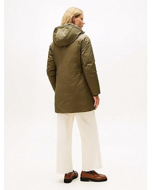 Parka Acolchada Con Capucha A Contraste Tommy Hilfiger de color Natural