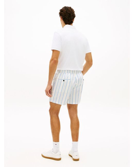 Tommy Hilfiger White Dover Open Weave Dobby Regular Fit Shorts for men