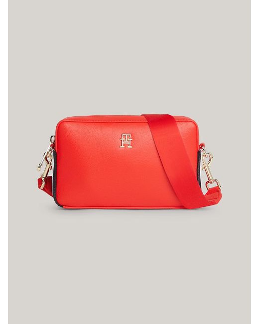 Tommy Hilfiger Red Essential Signature Th Monogram Small Camera Bag