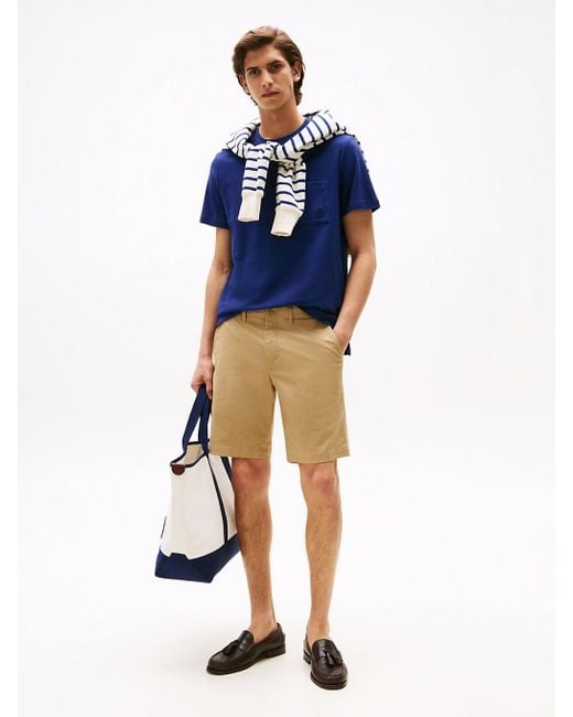 T-Shirt Con Tasca E Monogramma Th di Tommy Hilfiger in Blue da Uomo