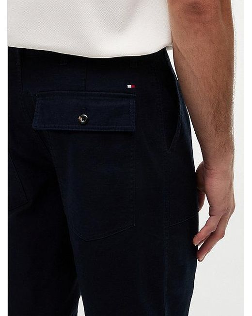 Tommy Hilfiger Relaxed Fit Twill Chino-Short in het White voor heren