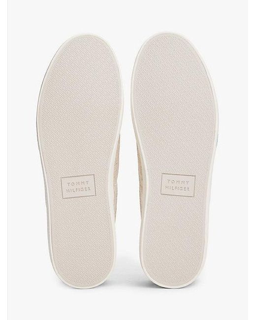 Tommy Hilfiger Chambray-Slipper-Sneaker Aus Leinen-Canvas in Natural für Herren