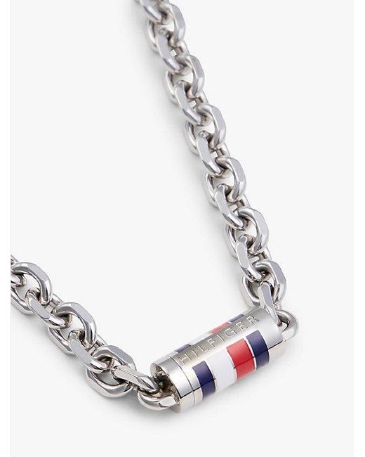 Collar De Eslabones En Acero Inoxidable Tommy Hilfiger de hombre de color White