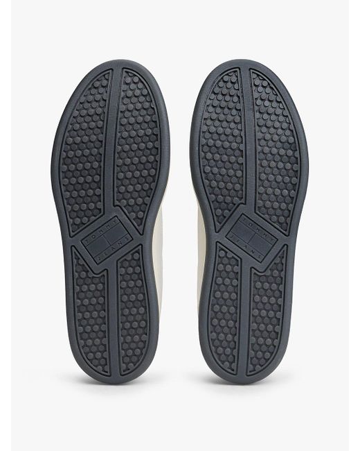 Tommy Hilfiger White Archive Court Cow Print Leather Trainers
