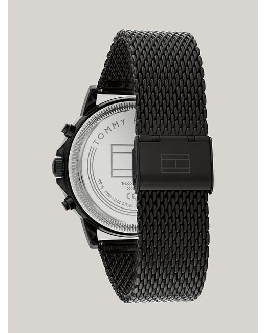 Tommy Hilfiger Black Ionic-plated Mesh Strap Watch for men