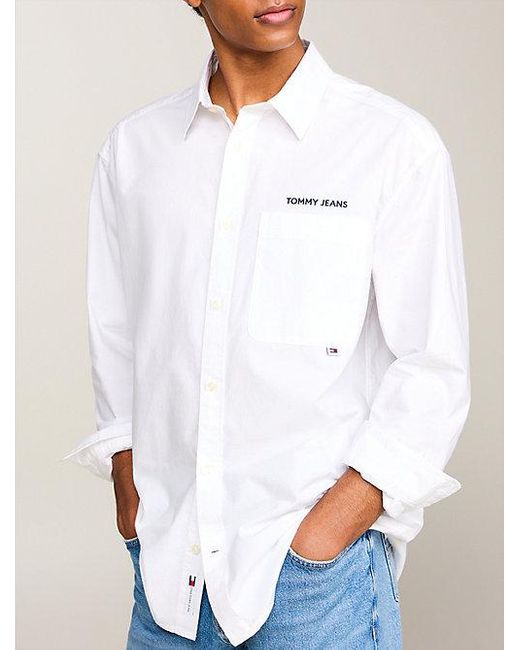 Tommy Hilfiger Classic Regular Fit Hemd mit Logo-Stickerei in White für Herren