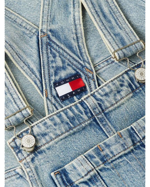 Tommy Hilfiger Blue Vintage Denim Mini Dungaree Dress