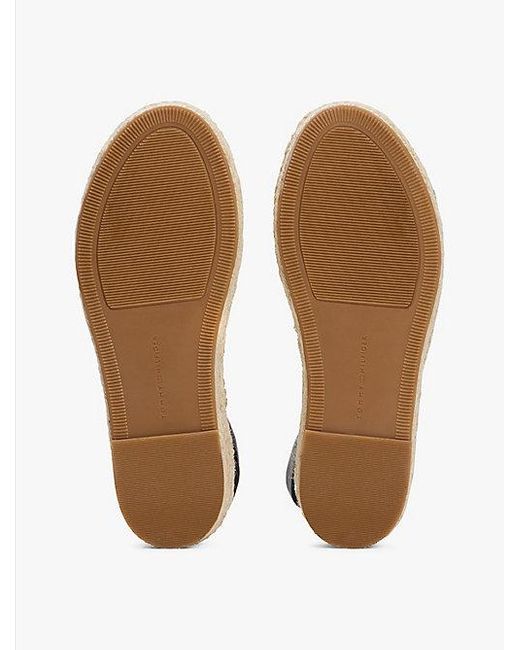 Tommy Hilfiger Black Geprägte Leder-Espadrille