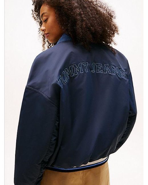 Tommy Hilfiger Blue Bomberjacke Mit Aufgesticktem Rücken-Logo