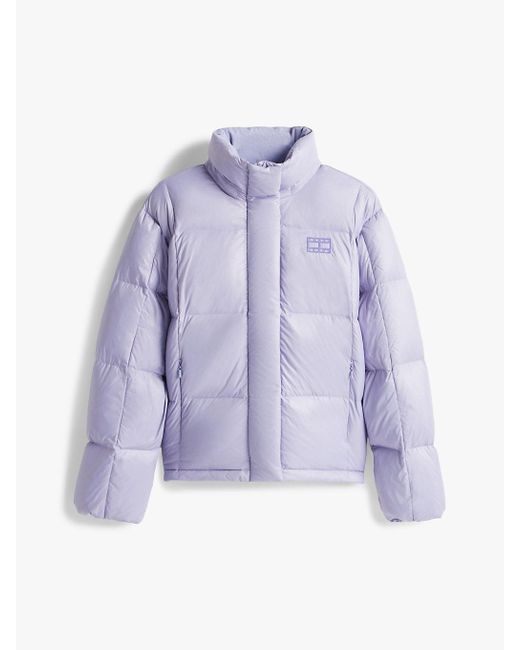 Tommy Hilfiger Blue Shiny Quilted Down Alaska Puffer Jacket
