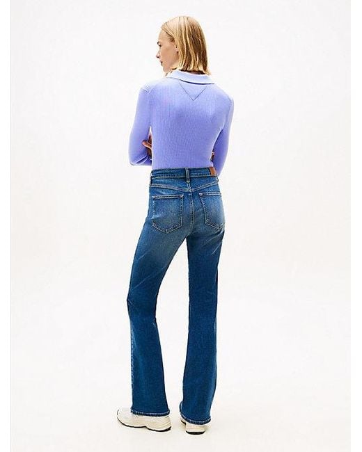 Vaqueros Sylvia Acampanados De Corte Skinny Y Talle Alto Tommy Hilfiger de color Blue