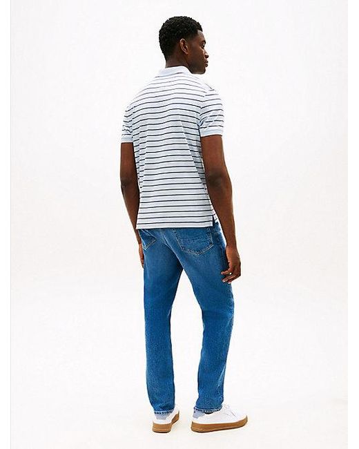 Polo De Corte Regular De Algodón Líquido Tommy Hilfiger de hombre de color White