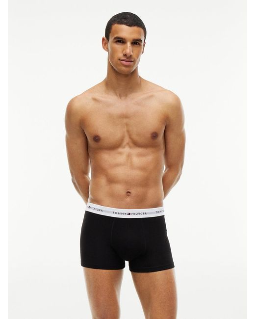 Tommy Hilfiger Black 7-Pack Signature Logo Waistband Trunks for men