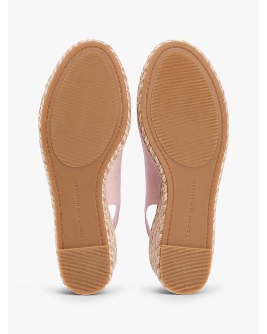 Tommy Hilfiger Pink Hemp Slingback Wedge Espadrilles