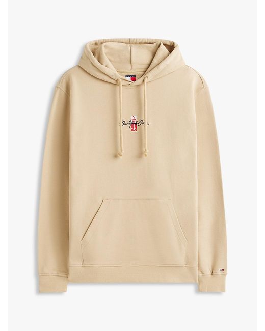 Tommy Hilfiger Natural Signature Back Logo Terry Drawstring Hoody for men