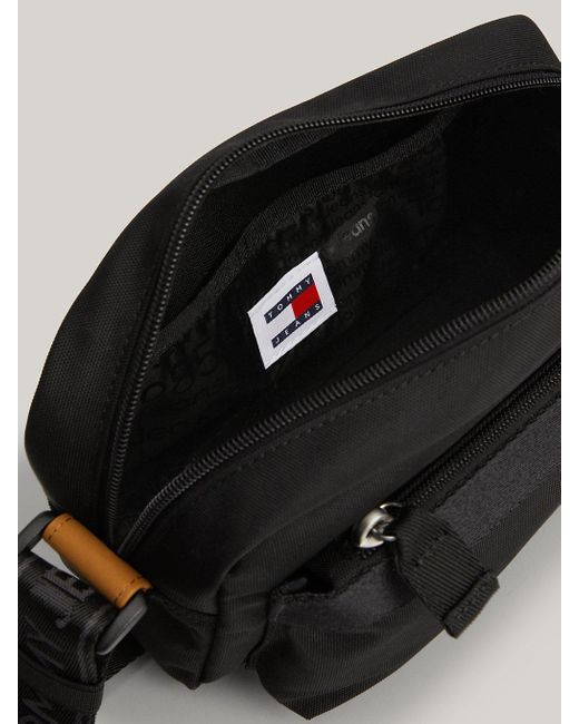 Tommy Hilfiger Black Essential Repeat Logo Camera Bag for men