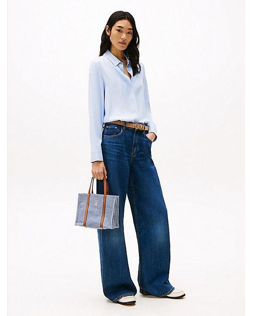 Tommy Hilfiger Blue Th Monogram Crossbody-Strand-Tote