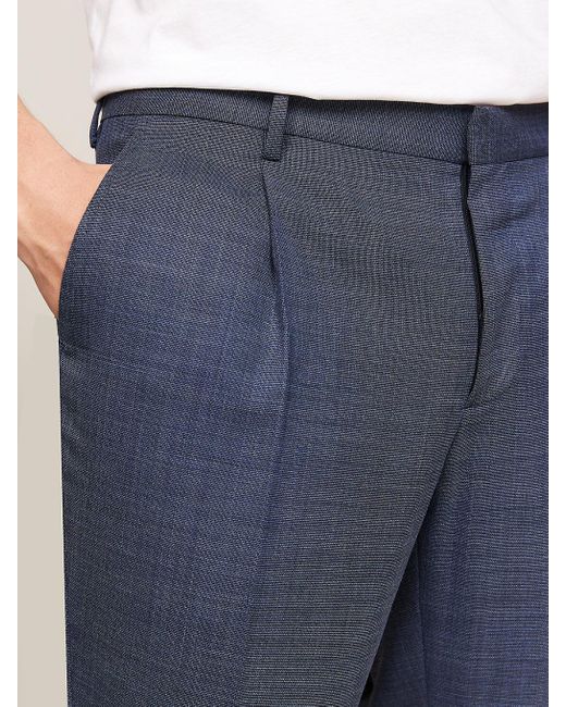 Tommy Hilfiger Blue Prince Of Wales Check Slim Trousers for men