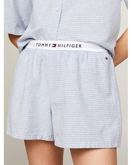 Pijama TH Original de camisa y shorts Tommy Hilfiger de color White