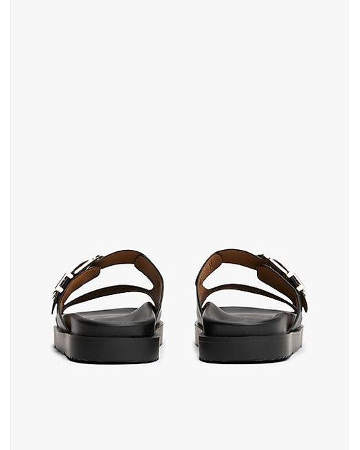Tommy Hilfiger Leren Sandaal Met Profielzool En Th-Monogram in het White
